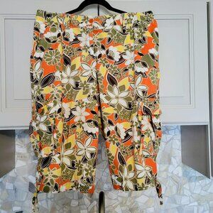 Style $ Co. Ladies Floral Cargo Pants, Size 14,